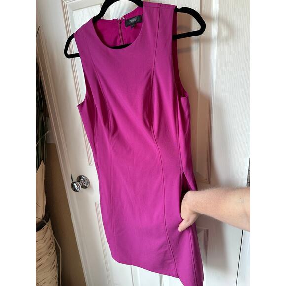 *SOLD* Theory Pink Y2K Sleeveless Classic Sheath WoolStretch Dress Size 4 - Picture 4 of 5